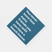 Serviette En Papier Funny Beach House Friends Citer la typographie Ble (Coin)