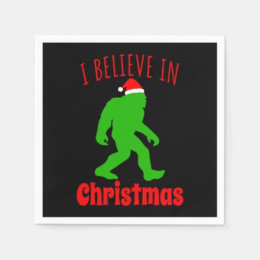 Serviette En Papier Funny Bigfoot Je Crois En Noël (Devant)