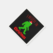 Serviette En Papier Funny Bigfoot Je Crois En Noël (Coin)