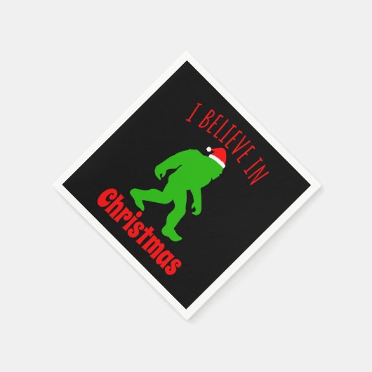 Serviette En Papier Funny Bigfoot Je Crois En Noël (Coin)