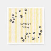 Serviette En Papier Funny Black Cat Paws Amoureux des animaux annivers (Devant)