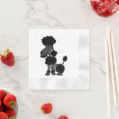 Serviette En Papier Funny Black Poodle Dog Art (En situation)