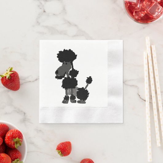 Serviette En Papier Funny Black Poodle Dog Art (En situation)