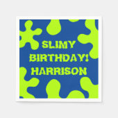 Serviette En Papier Funny bleu vert citron nom personnalisé anniversai (Devant)
