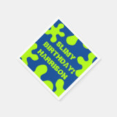 Serviette En Papier Funny bleu vert citron nom personnalisé anniversai (Coin)