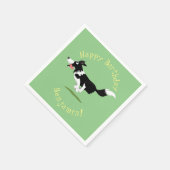 Serviette En Papier Funny Border Collie chien en course dessin animé (Coin)