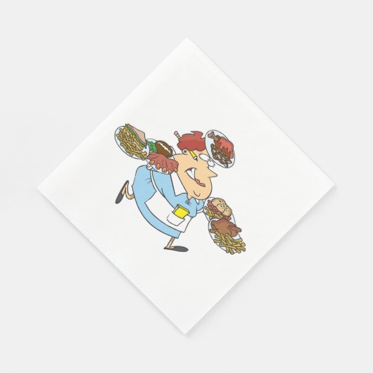 Serviette En Papier Funny Busy Waitress Overworked Server (Coin)