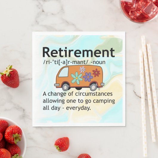 Serviette En Papier Funny Camping Définition de retraite (En situation)