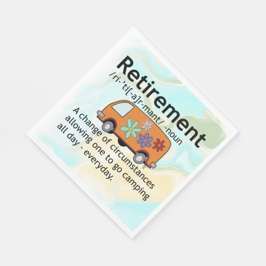 Serviette En Papier Funny Camping Définition de retraite (Coin)
