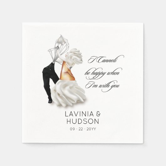 Serviette En Papier Funny Cannoli Mariage italien (Devant)