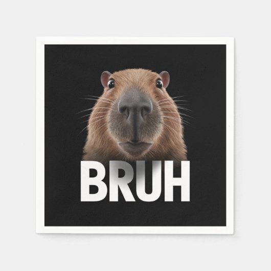 Serviette En Papier Funny Capybara Bruh (Devant)
