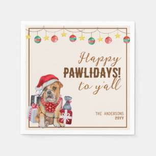 Serviette En Papier Funny Chiens d'aquarelle Chrismtas Papier de fête 