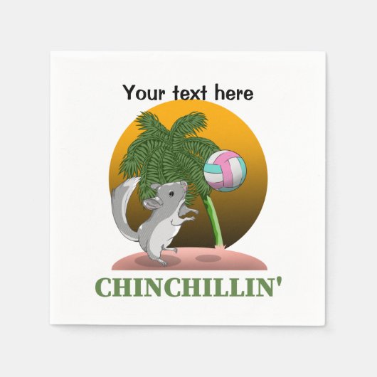 Serviette En Papier Funny Chinchilla Chinchillin' (Devant)