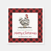 Serviette En Papier Funny Christmas chickens napkins custom name edit (Devant)