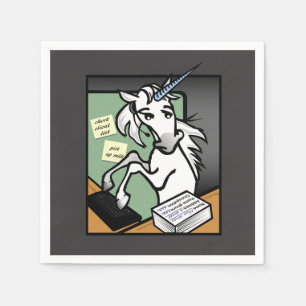 SERVIETTE EN PAPIER FUNNY CLERICAL RECEPTIONIST UNICORN PAPIER NAPKINS