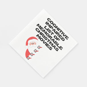 Serviette En Papier Funny Cognitive Christmas Movie List