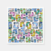 Serviette En Papier Funny coloré motif chaussette (Devant)