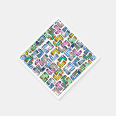 Serviette En Papier Funny coloré motif chaussette (Coin)