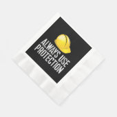 Serviette En Papier Funny Construction Tshirt - Always Use Protection  (Coin)