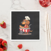 Serviette En Papier Funny Dachshund Chien Hotdog Sandwich Weenie Sauci (En situation)
