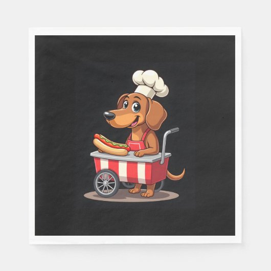 Serviette En Papier Funny Dachshund Chien Hotdog Sandwich Weenie Sauci (Devant)