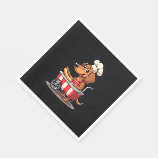 Serviette En Papier Funny Dachshund Chien Hotdog Sandwich Weenie Sauci (Coin)