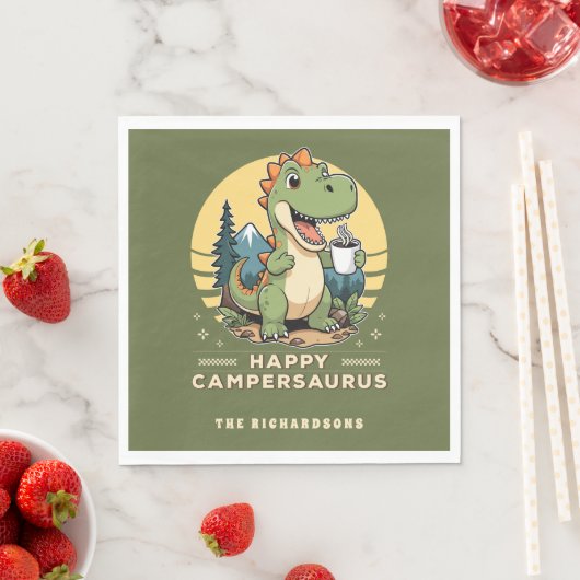 Serviette En Papier Funny Dinosaur Camper extérieur Camping sur mesure (En situation)