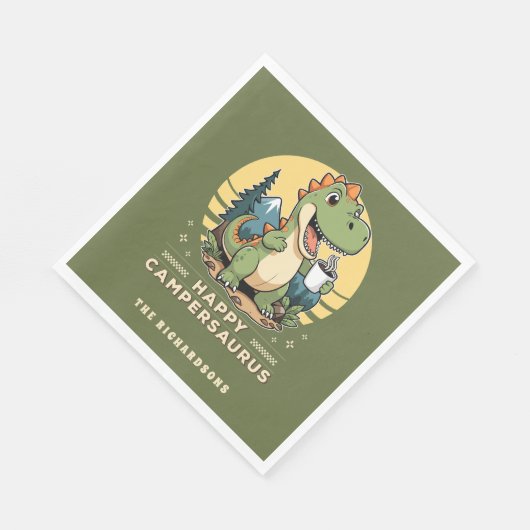 Serviette En Papier Funny Dinosaur Camper extérieur Camping sur mesure (Coin)