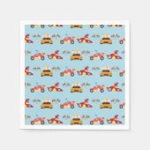 Serviette En Papier Funny Dinosaur voiture de course garçon anniversai (Devant)