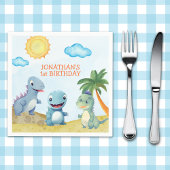 Serviette En Papier Funny Dinosaurs, Boy's birthday