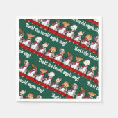 Serviette En Papier Funny Dog Choir Bark! Xmas Carol Pun Cartoon (Devant)