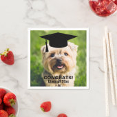 Serviette En Papier Funny Dog Photo Graduation Personalized Class of (En situation)