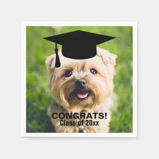 Serviette En Papier Funny Dog Photo Graduation Personalized Class of (Devant)