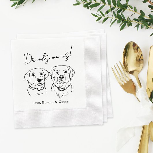 Serviette En Papier Funny Drinks on Us Two Dog Wedding