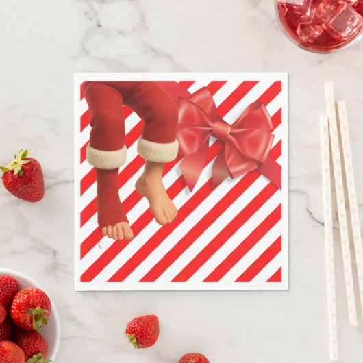 Serviette En Papier Funny Elf Legs Christmas | North Pole Mischief  (En situation)