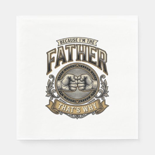 Serviette En Papier Funny Father Fist Bump Vintage Engraving Shirt Des (Devant)