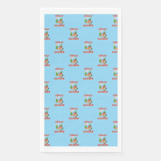 Serviette En Papier Funny Feliz Navidad Cute Christmas Chili (Devant)