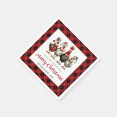 Serviette En Papier Funny festive chickens napkins with name editable (Coin)