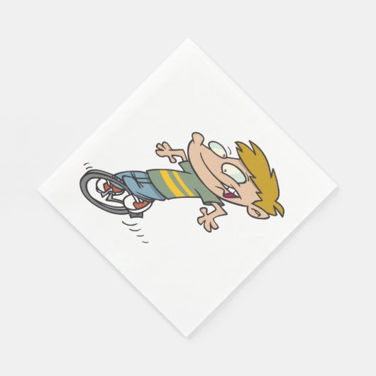 Serviette En Papier Funny Garçon équitation monocycle (Coin)