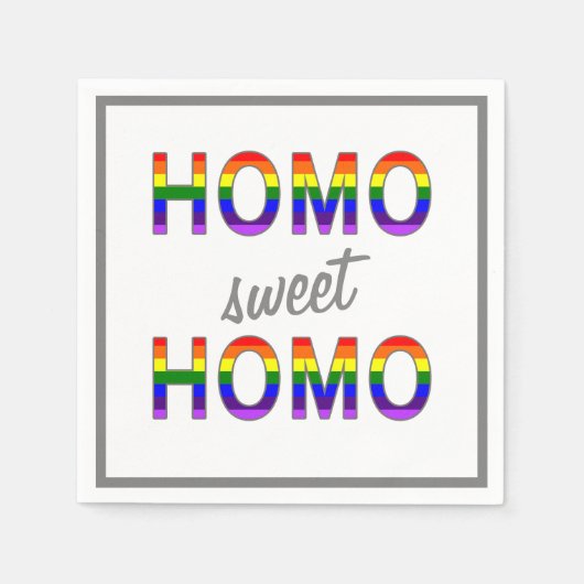 Serviette En Papier Funny Gay Homo Sweet Homo (Devant)