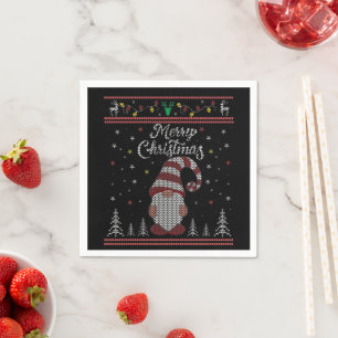 Serviette En Papier Funny Gnome Joyeux Noël
