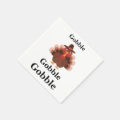 Serviette En Papier Funny Gobble Thanksgiving Cute Minimalistic Turkey (Coin)