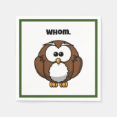 Serviette En Papier Funny Grammar Owl Cartoon for Writers & Word Nerds (Devant)