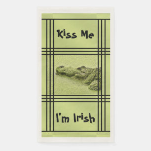 Serviette En Papier Funny Green Gator Photo - Kiss Me Je suis Irlandai