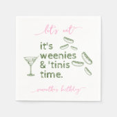 Serviette En Papier Funny Green Weenies & Tinis Martini fête d'anniver (Devant)