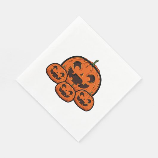 Serviette En Papier Funny Halloween Citrouille, Halloween Éffrayant (Coin)