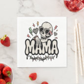 Serviette En Papier Funny Halloween Mama Cool Skull (En situation)