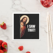 Serviette En Papier Funny Jesus "I Saw That" Christian meme design (En situation)
