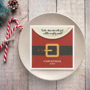 Serviette En Papier Funny Joyeux Noël Père Noël Naughty & Nice