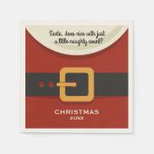 Serviette En Papier Funny Joyeux Noël Père Noël Naughty & Nice (Devant)